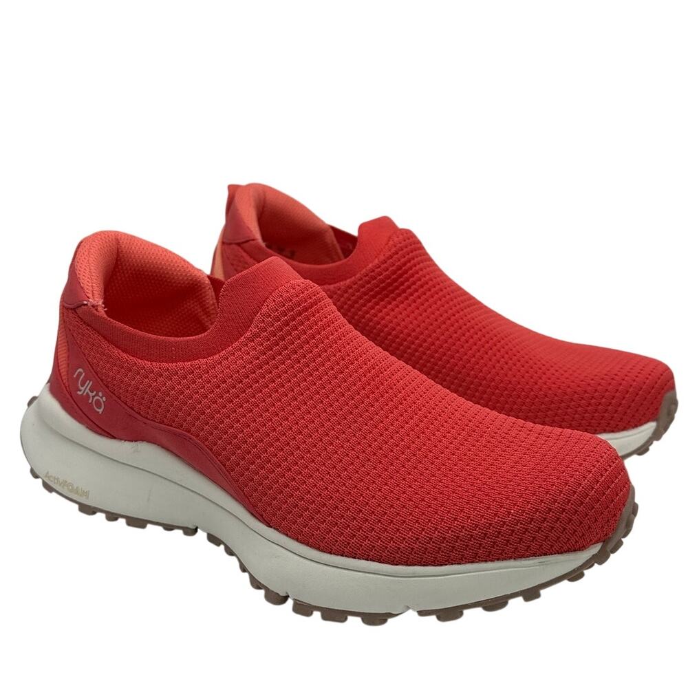 Ryka Washable Slip-On Stretch Knit Women's Jumpstart Sneakers Cayenne Red Sz 10W